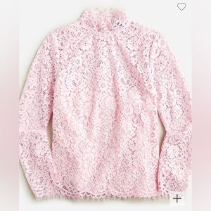 JCrew scalloped lace mockneck top NWT 12